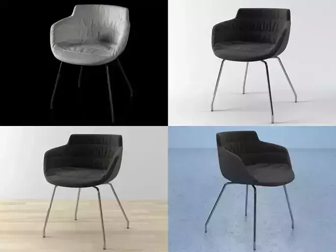 Flow armchair 4 legs