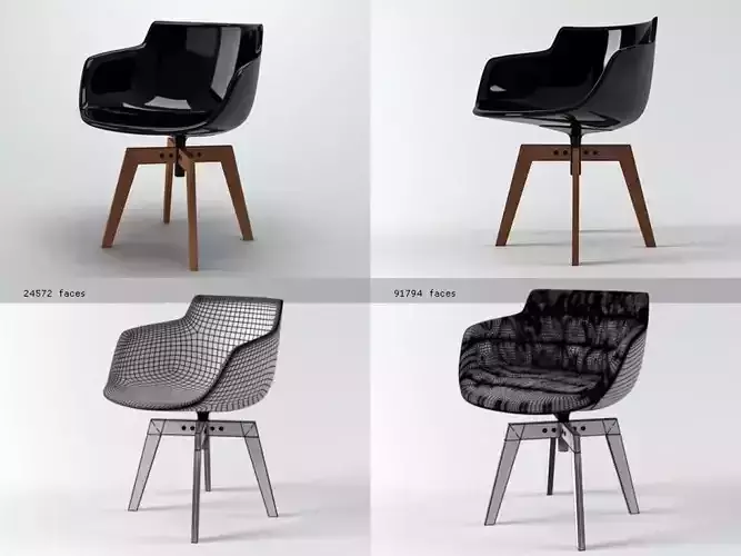 Flow armchair oak base