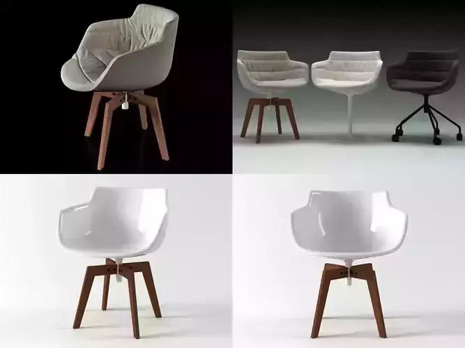 Flow armchair oak base