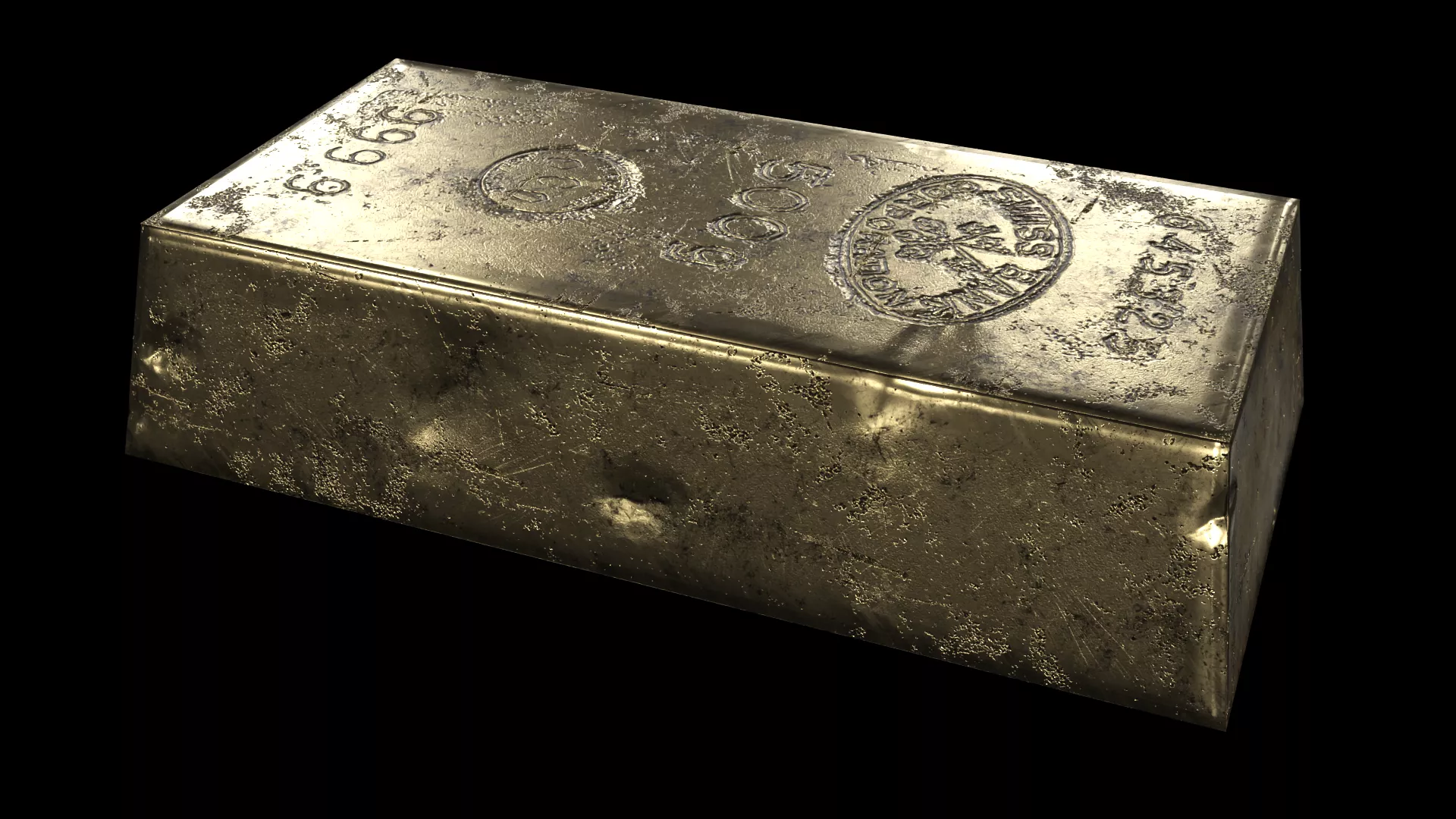 Old Gold Bar Low-poly 3D model