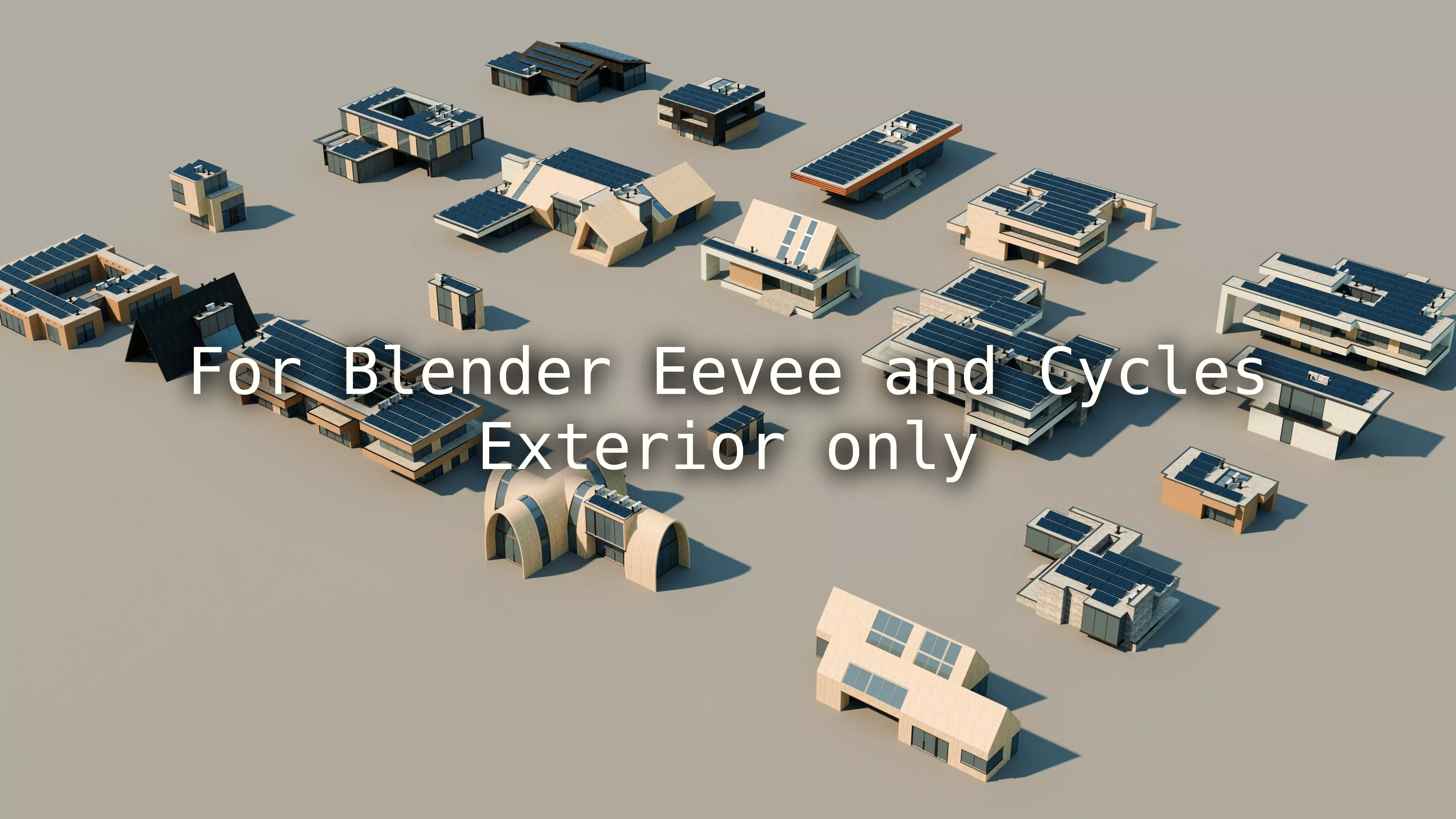 Modern 20 house pack - Exterior only Low-poly 3D model