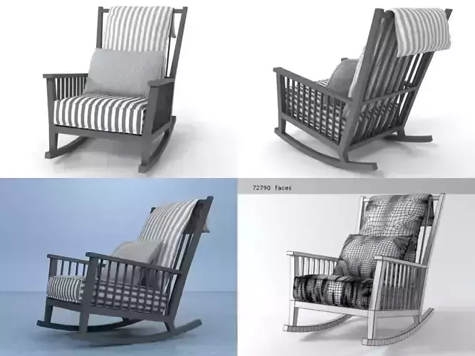 Gray four different rocking chairs