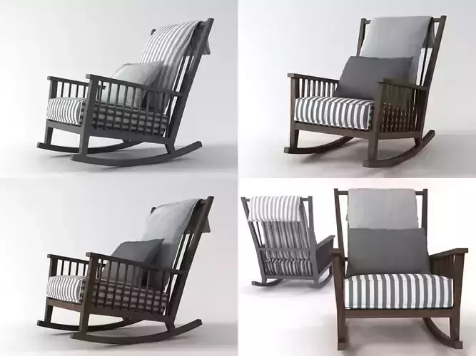 Gray four different rocking chairs