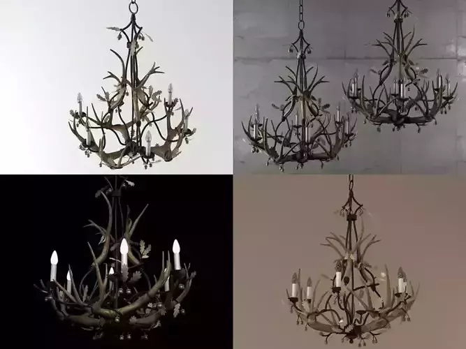 6 Light chandelier 3D model 6 Light chandelier 3D model