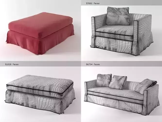 Simpliciter collection different couches and ottomans