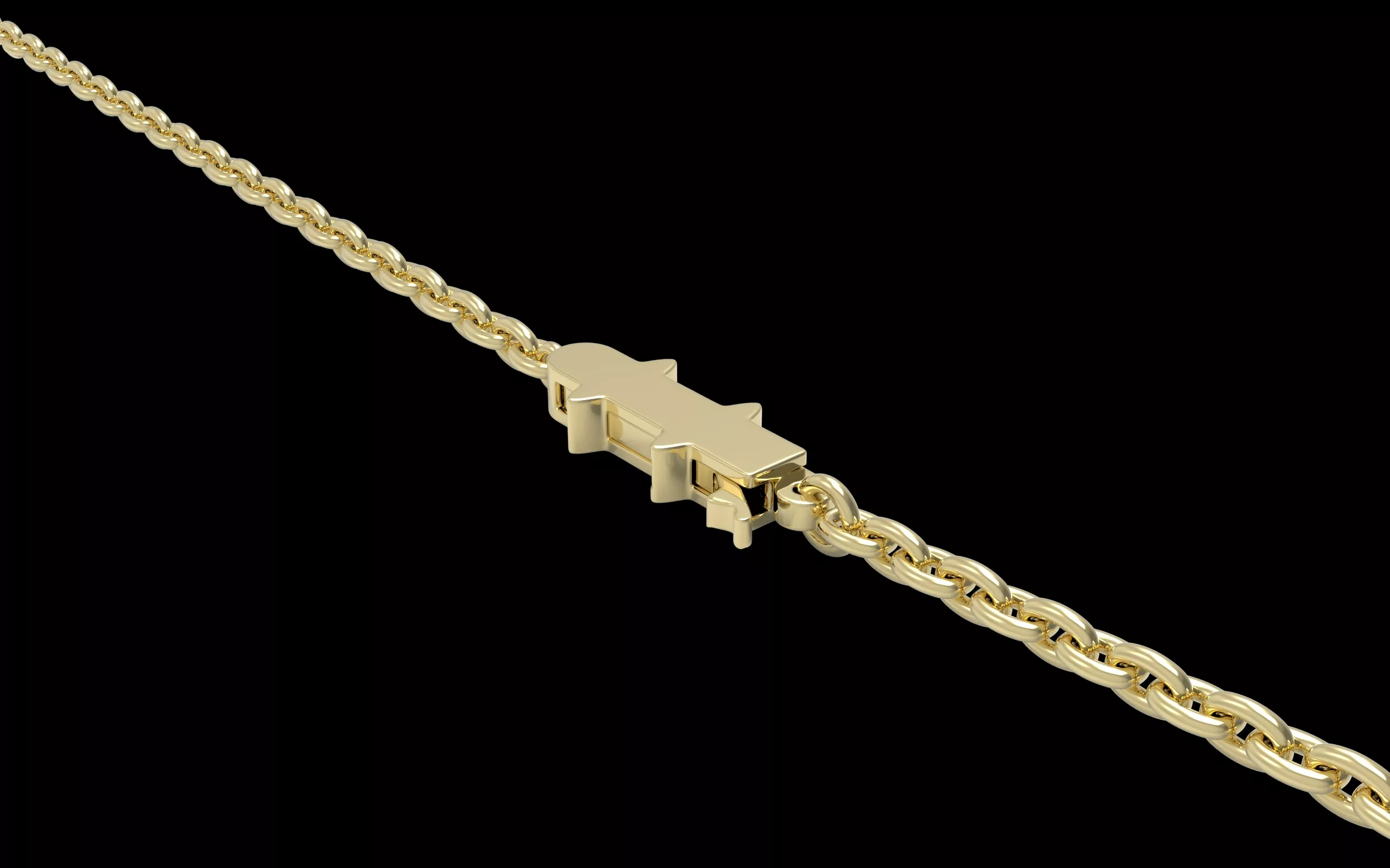 Cad jewelry clasp locker for chain 3D print model