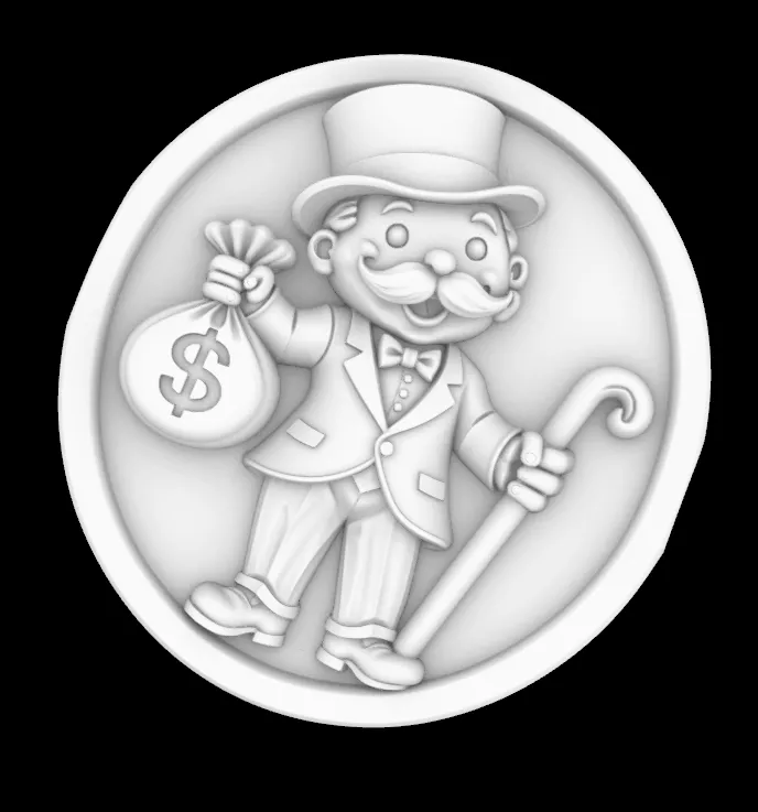 Mr Monopoly medal 3D print model
