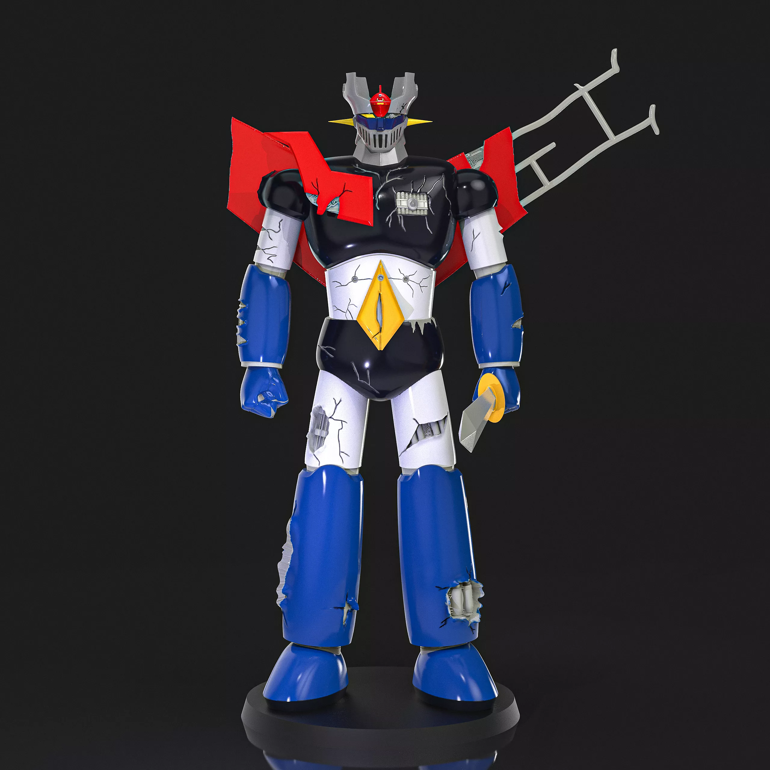 Mazinger Z Battle Damaged 3D print model