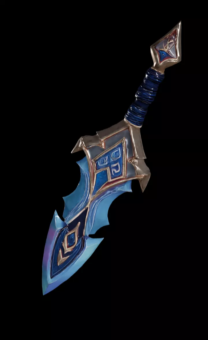 Arcane Frost Battle Sword Low-poly 3D model