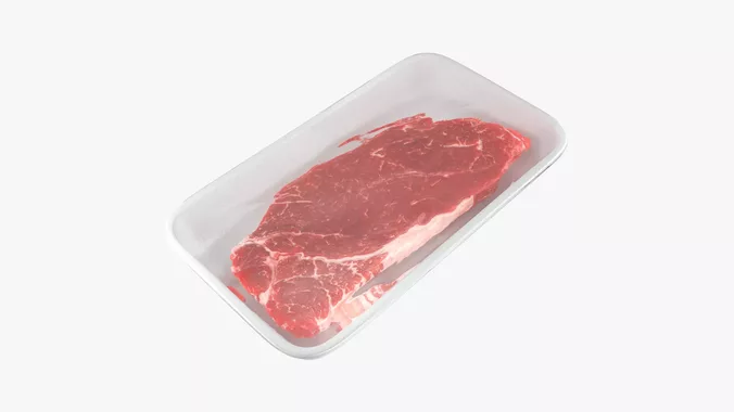 Raw Beef Shoulder 01 Wrapped Package