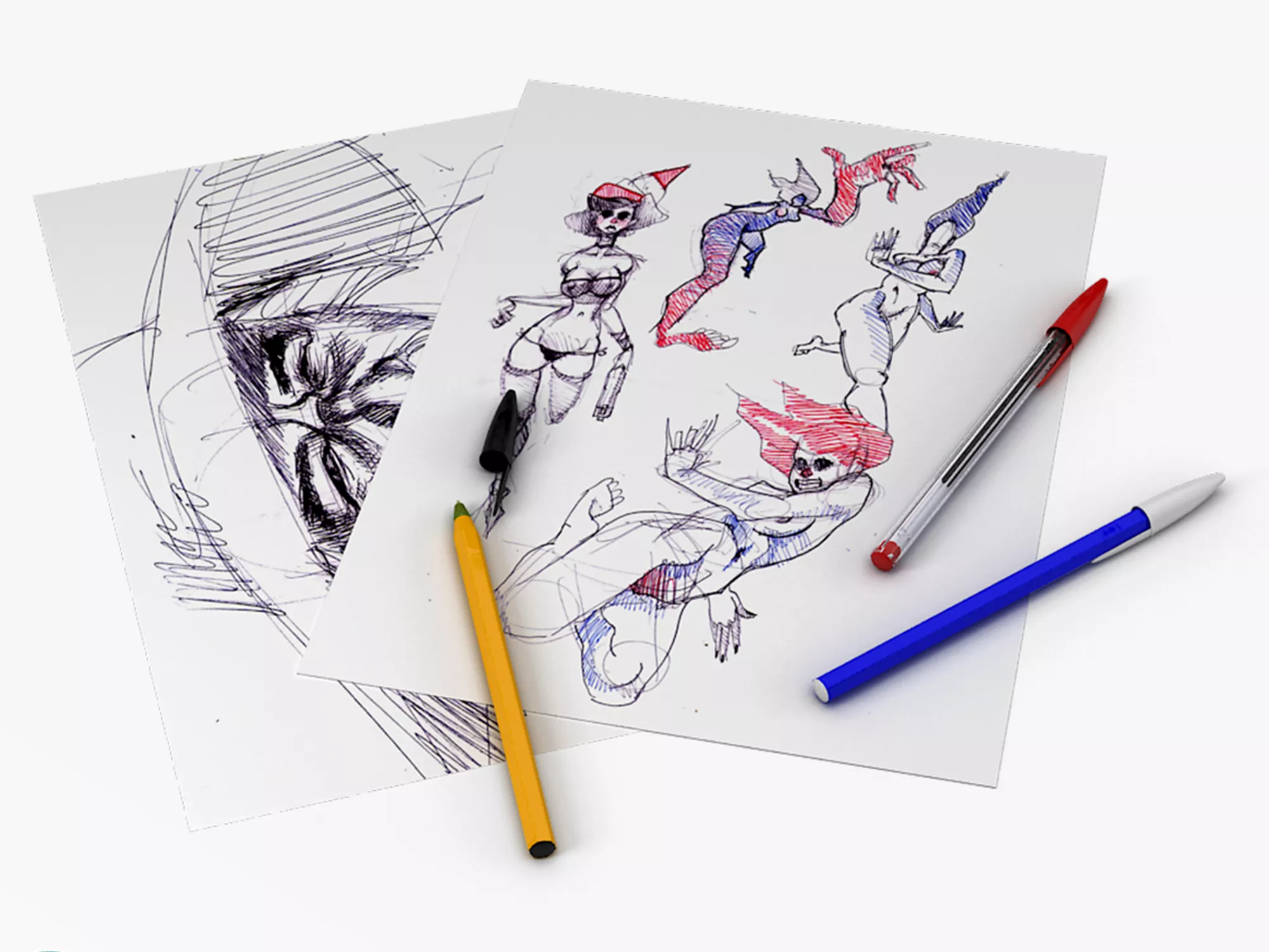 Bic Pen 3D MODEL Low-poly 3D model