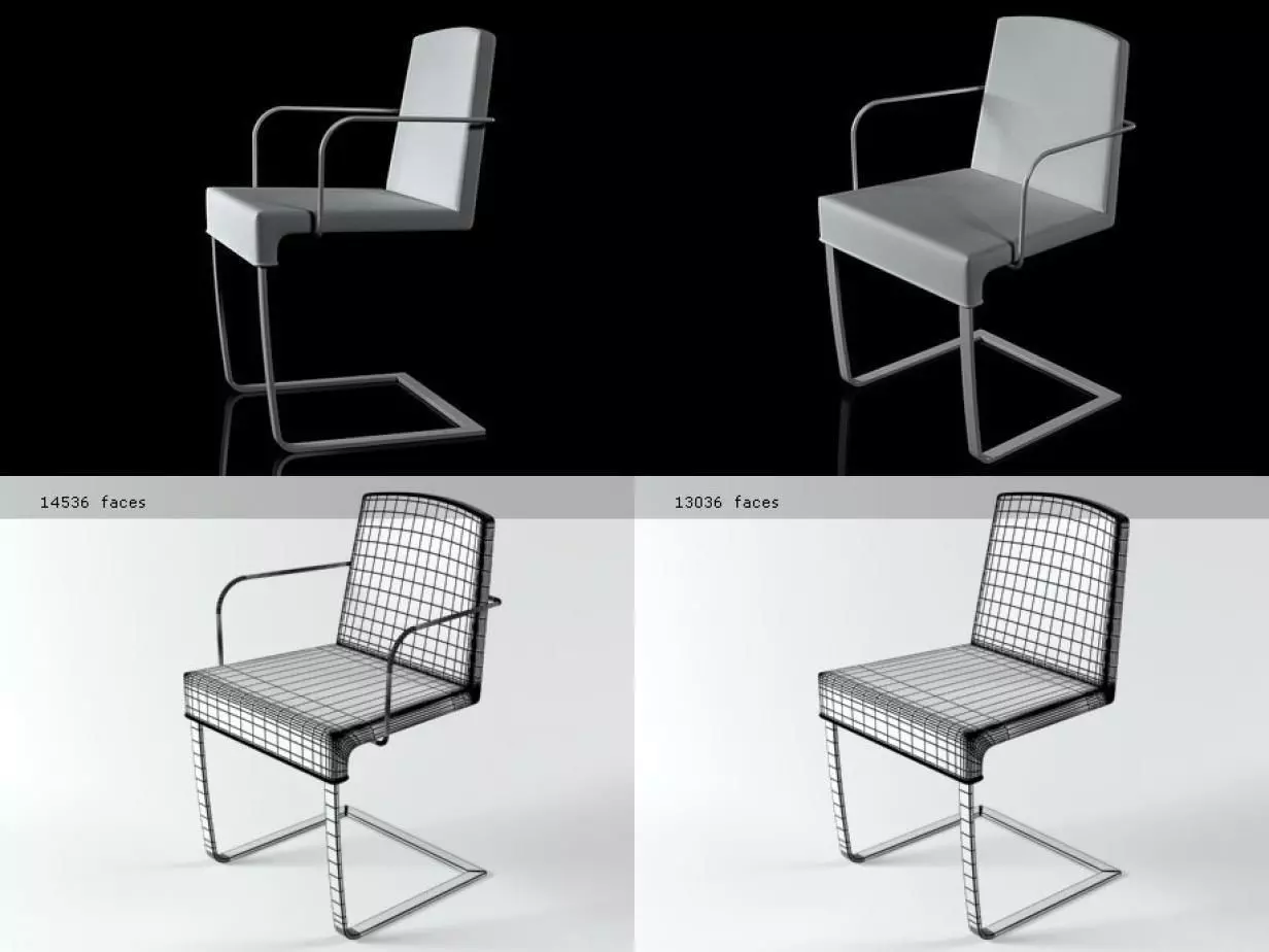 Jag four different chairs 3D model_4