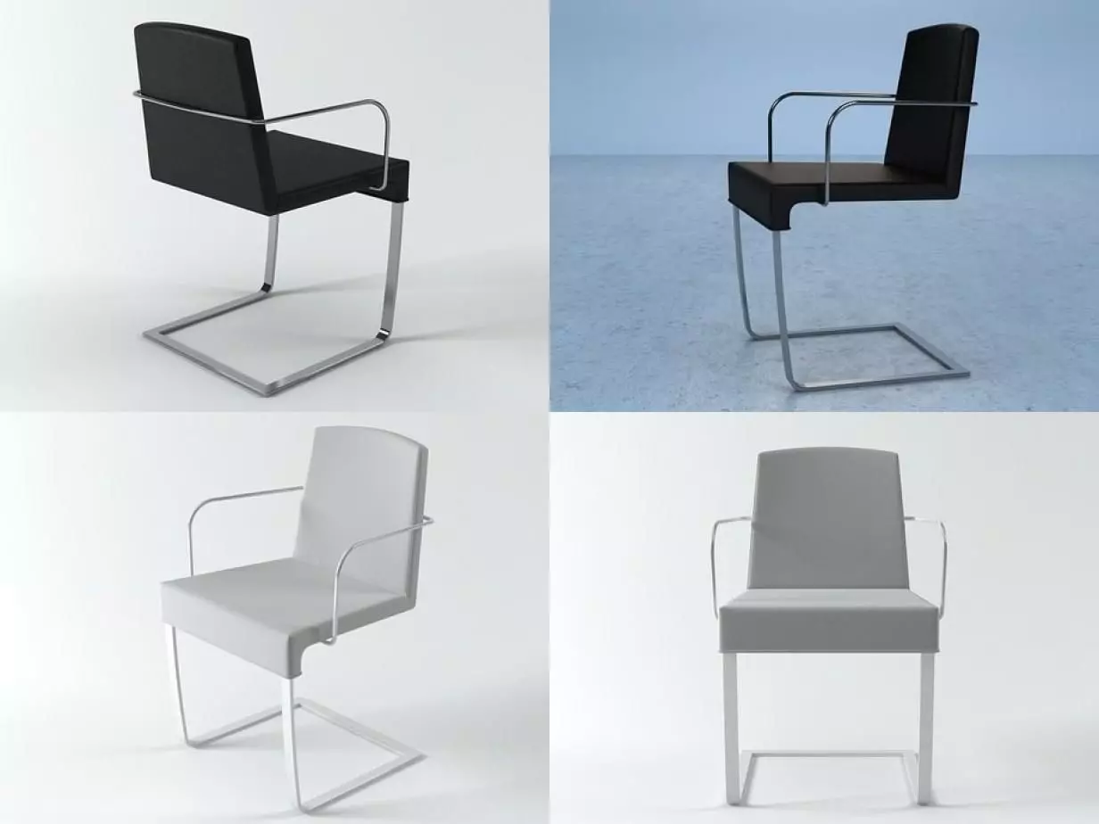 Jag four different chairs 3D model_3