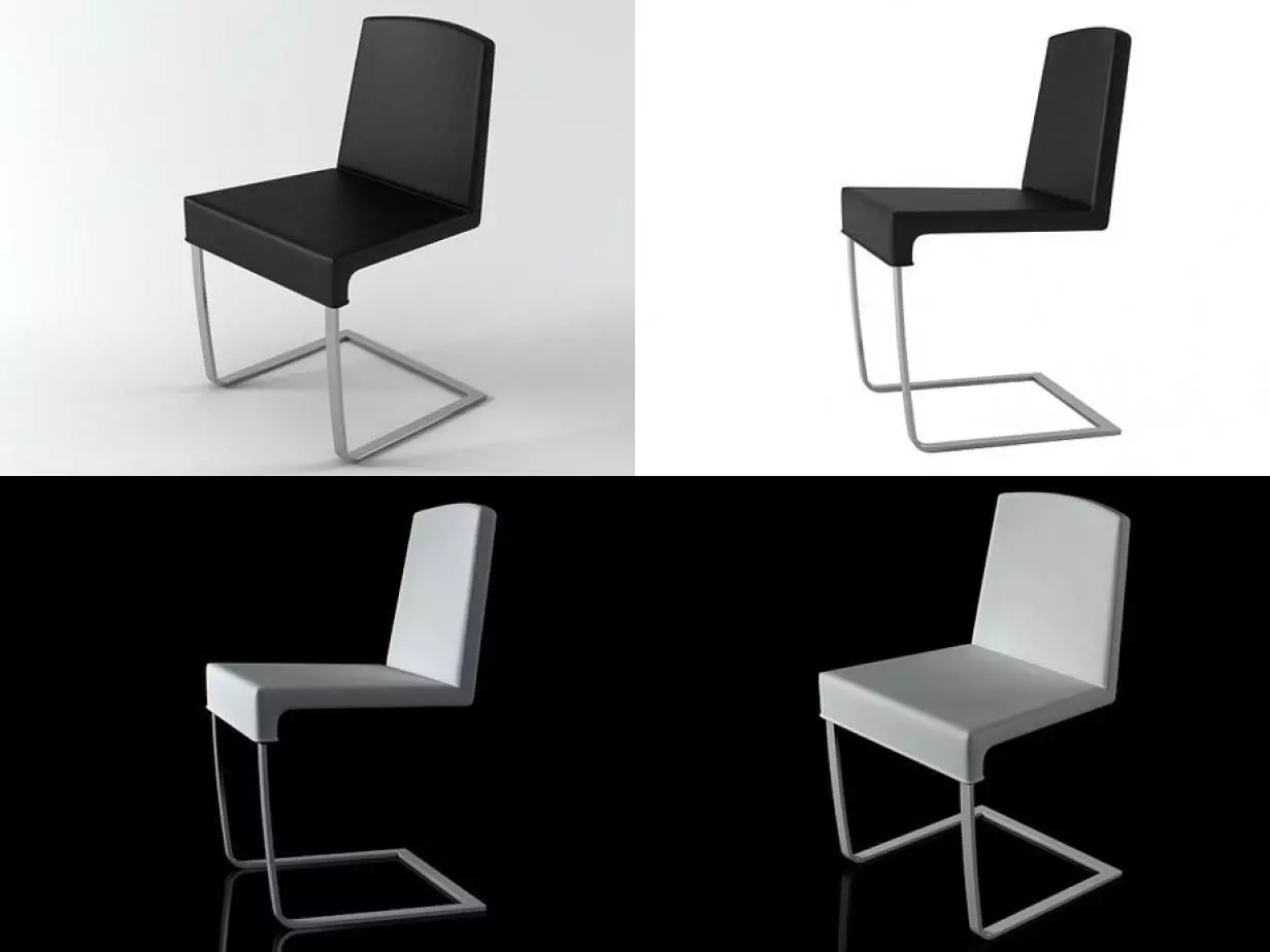 Jag four different chairs 3D model_1