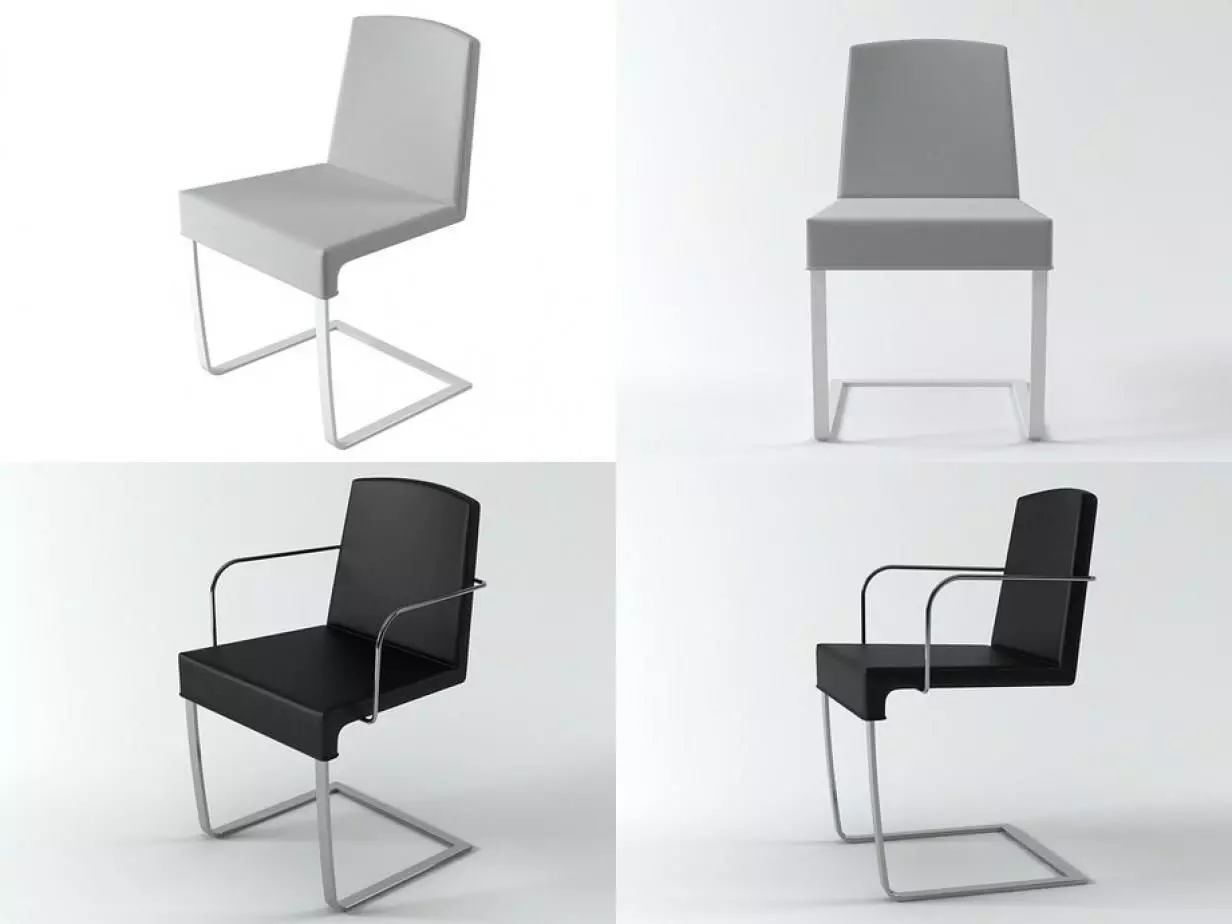 Jag four different chairs 3D model_2