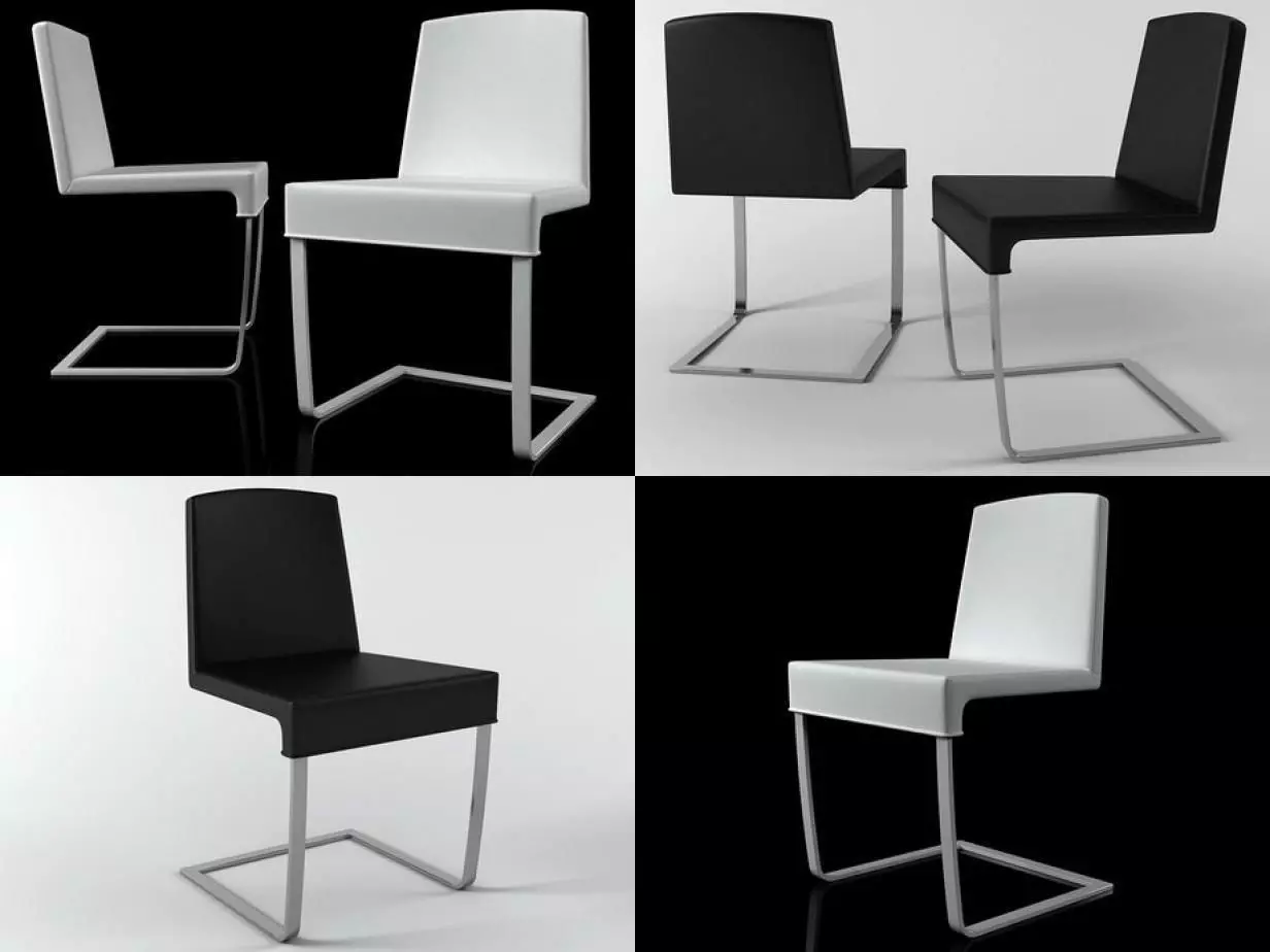 Jag four different chairs 3D model_0