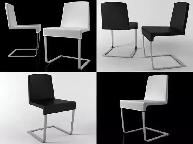 Jag four different chairs 3D model