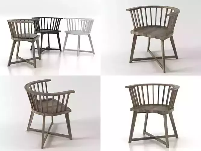 Gray four different chairs and table