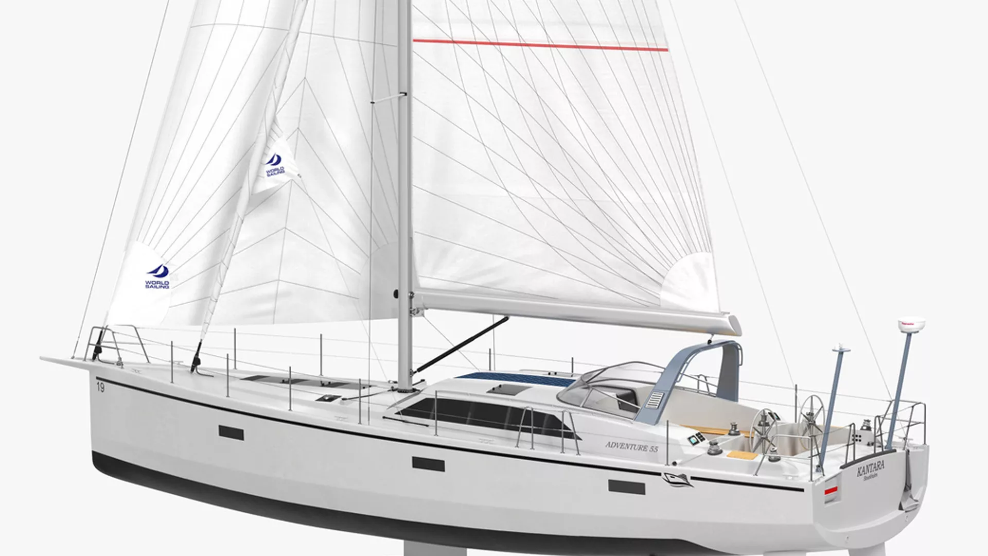 Offshore Sailing Yacht 2 3D model