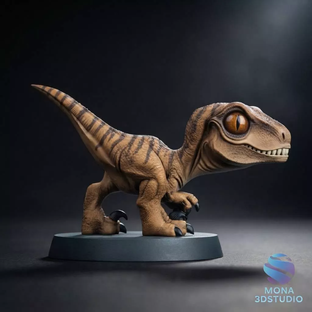 Stylized Baby Raptor - 3D Printable STL Model 3D print model