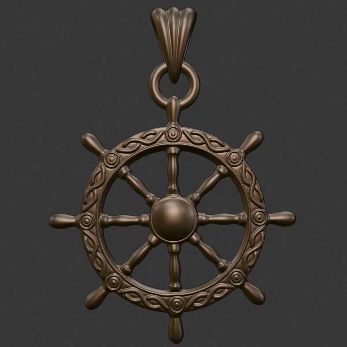 Pendant Ship Wheel v 2 3D print model