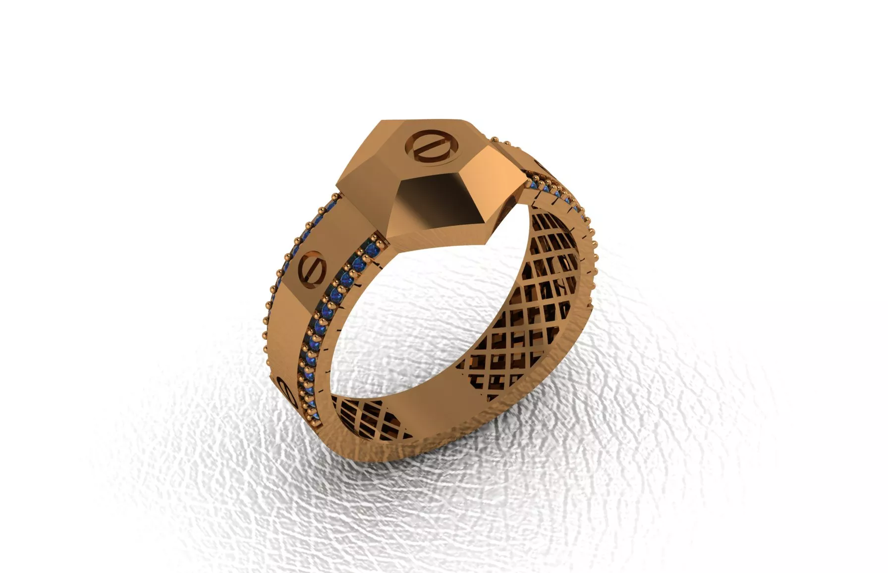 Free Modern Geometric Ring Jewelry CAD 3D Model Free 3D print model