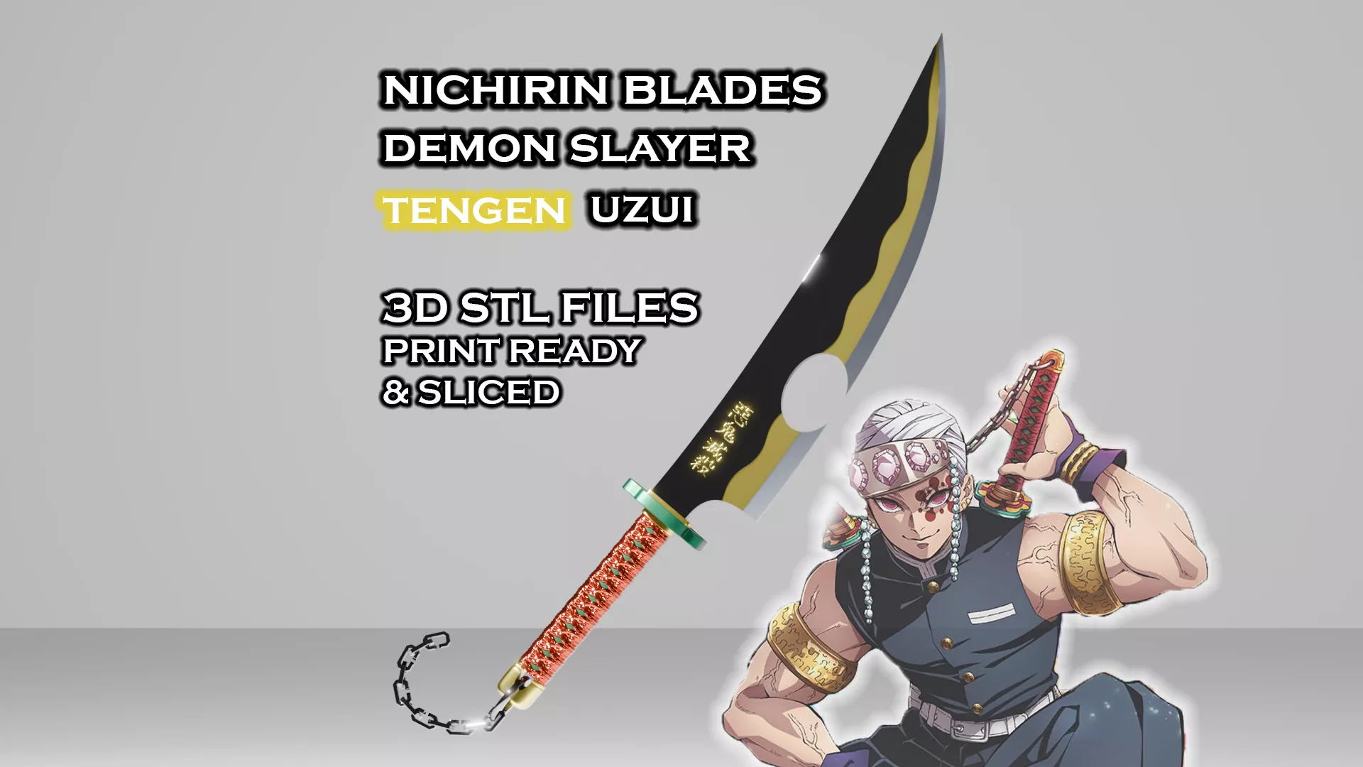 Tengen Uzui Nichirin Blade - Demon - Slayer - 3D Printable 3D print model