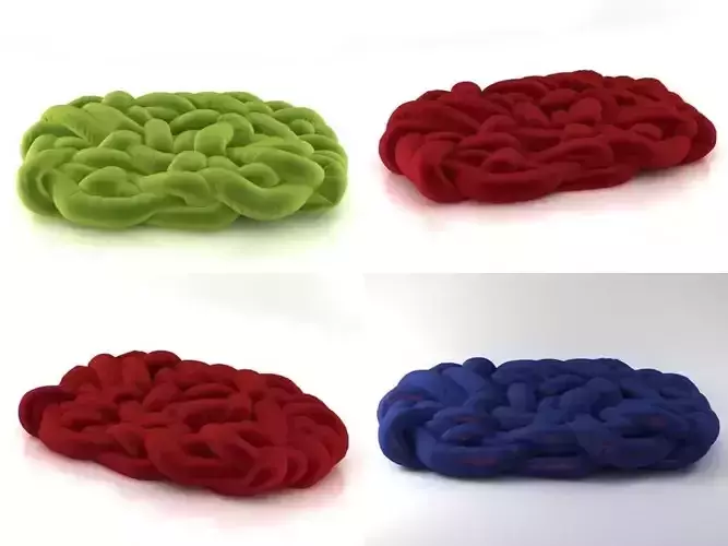 Boa brain made of different colored yarns