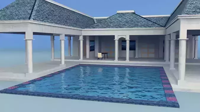 large Pavilion Low-poly 3D model