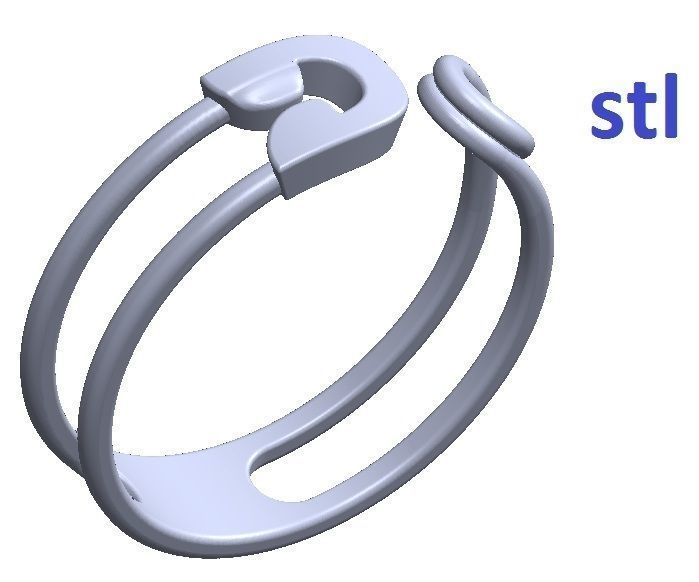 Ring gold with letter o 3D print model_9