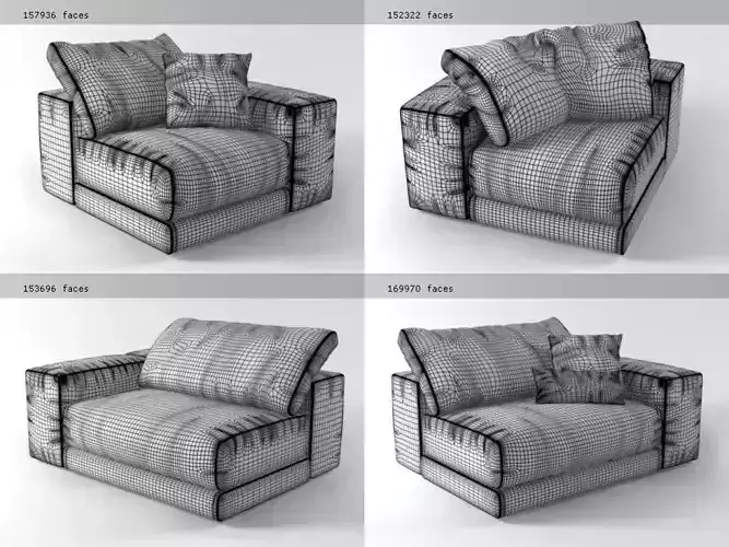 Hills four different sofas with pillows