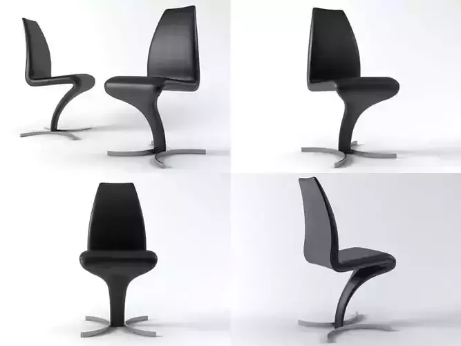 Betty four different chairs on table 3D model