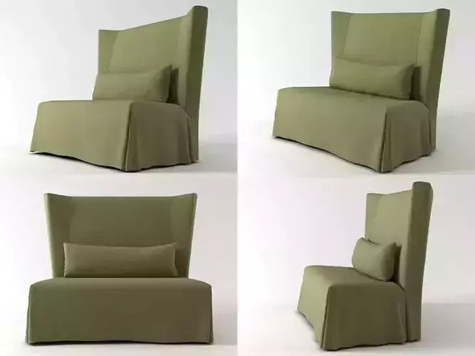 Stewart four different chairs with cushions 3D model
