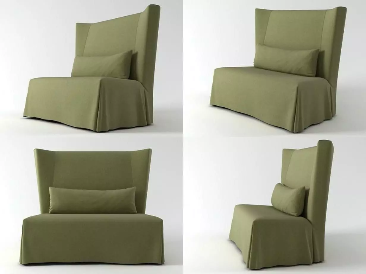 Stewart four different chairs with cushions 3D model_0