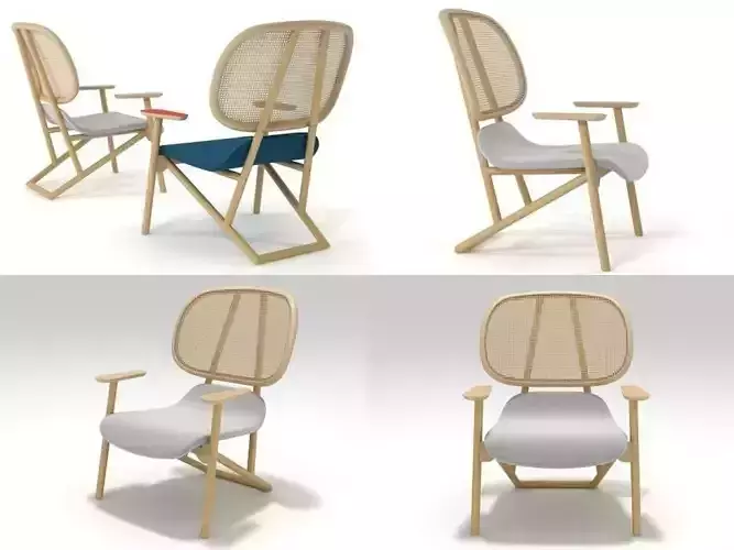 Klara four different chairs with wooden frame