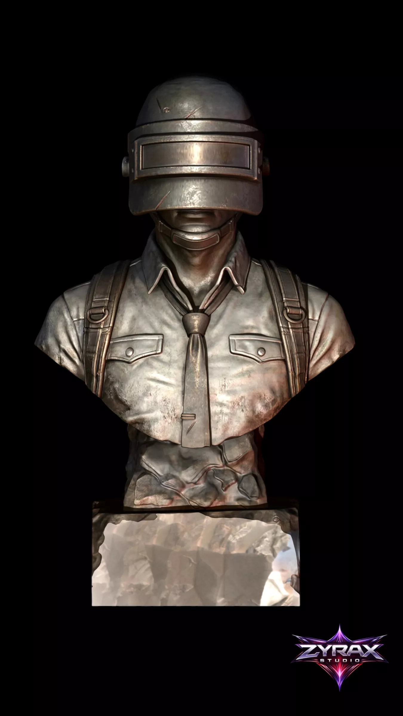 PUBG Soldier Bust STL Battlegrounds Sculpture 3D Print Model 3D print model