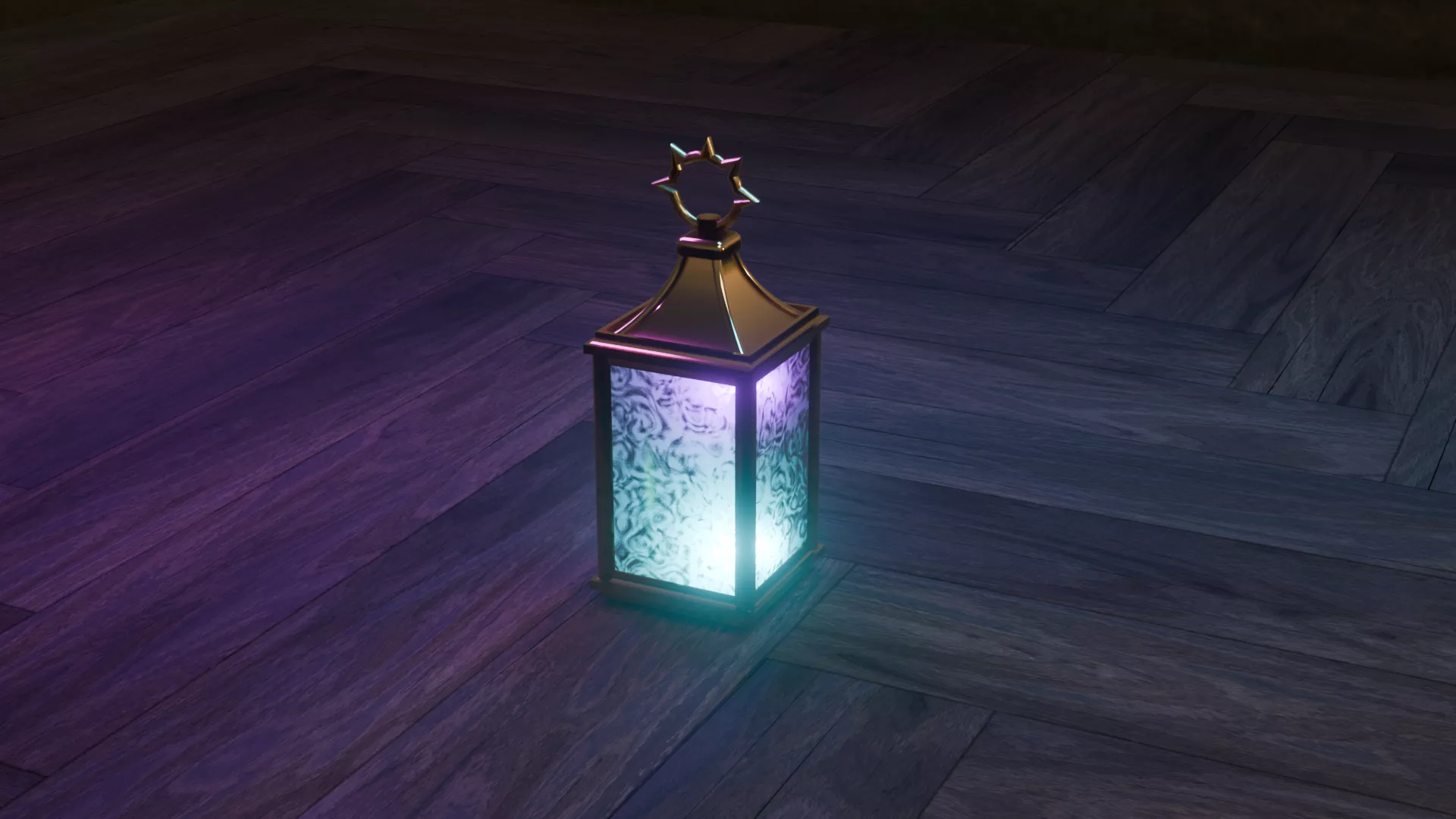 Mystical golden Lantern 3D model