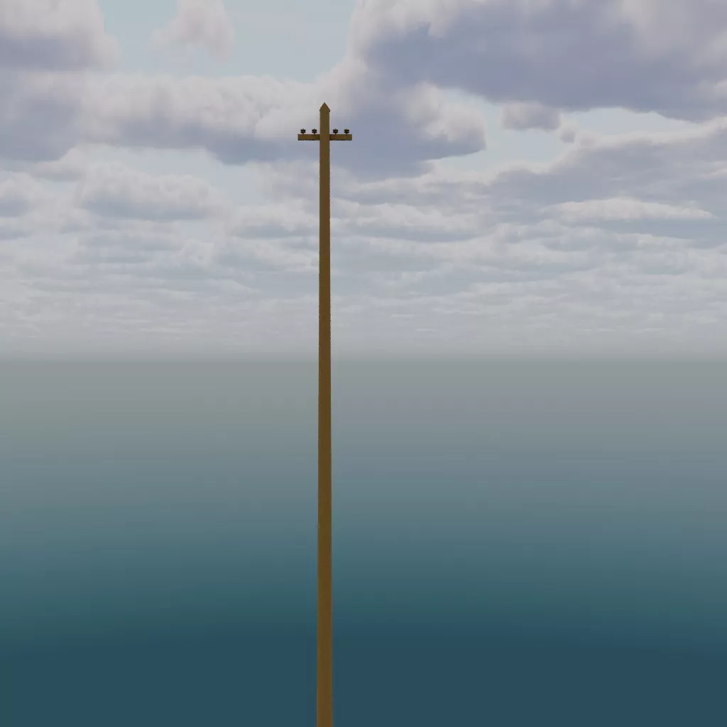 simplified electric shipyard wooden pole A Free 3D model