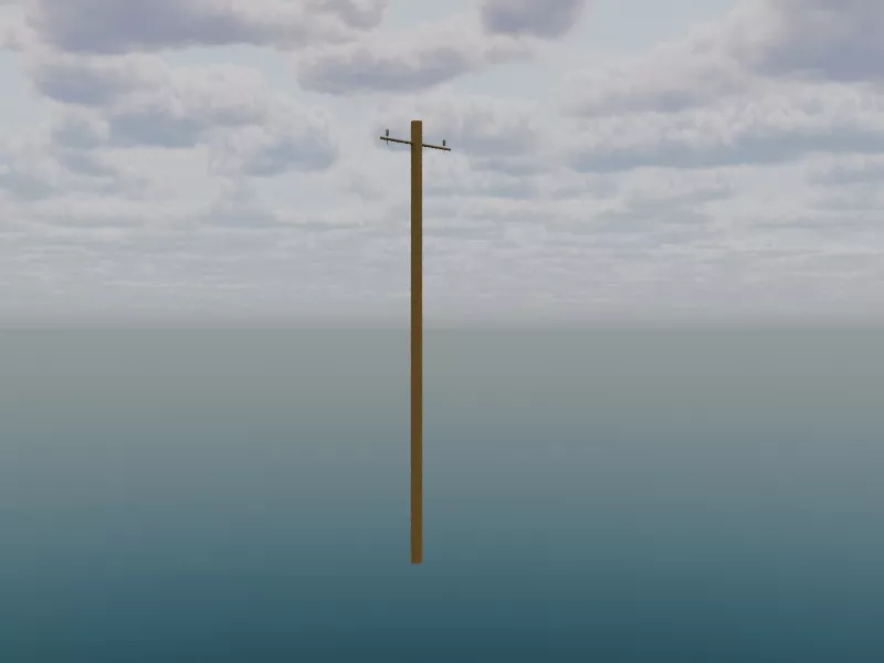 simplified shipyard wooden electric pole Belfast Free 3D model