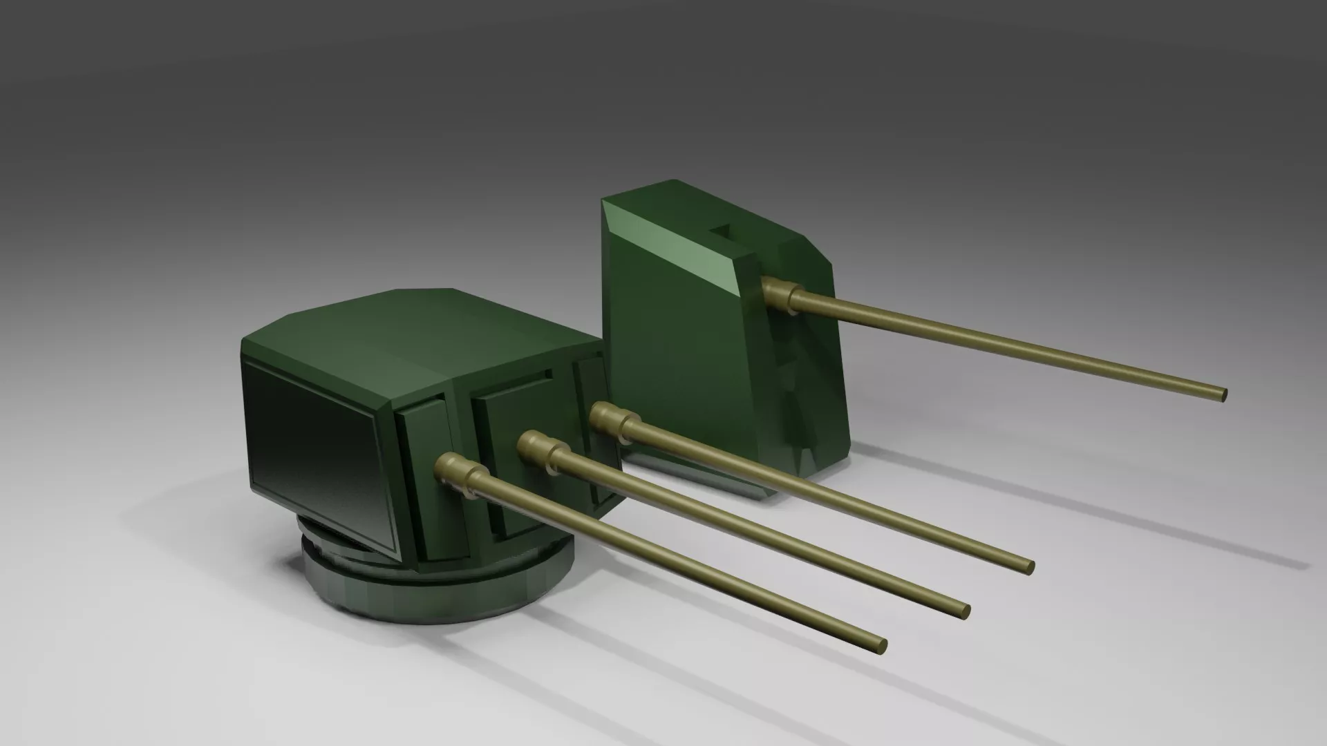 Low Poly Anti-Aircraft Cannon Battlefield Game Prop 3D model