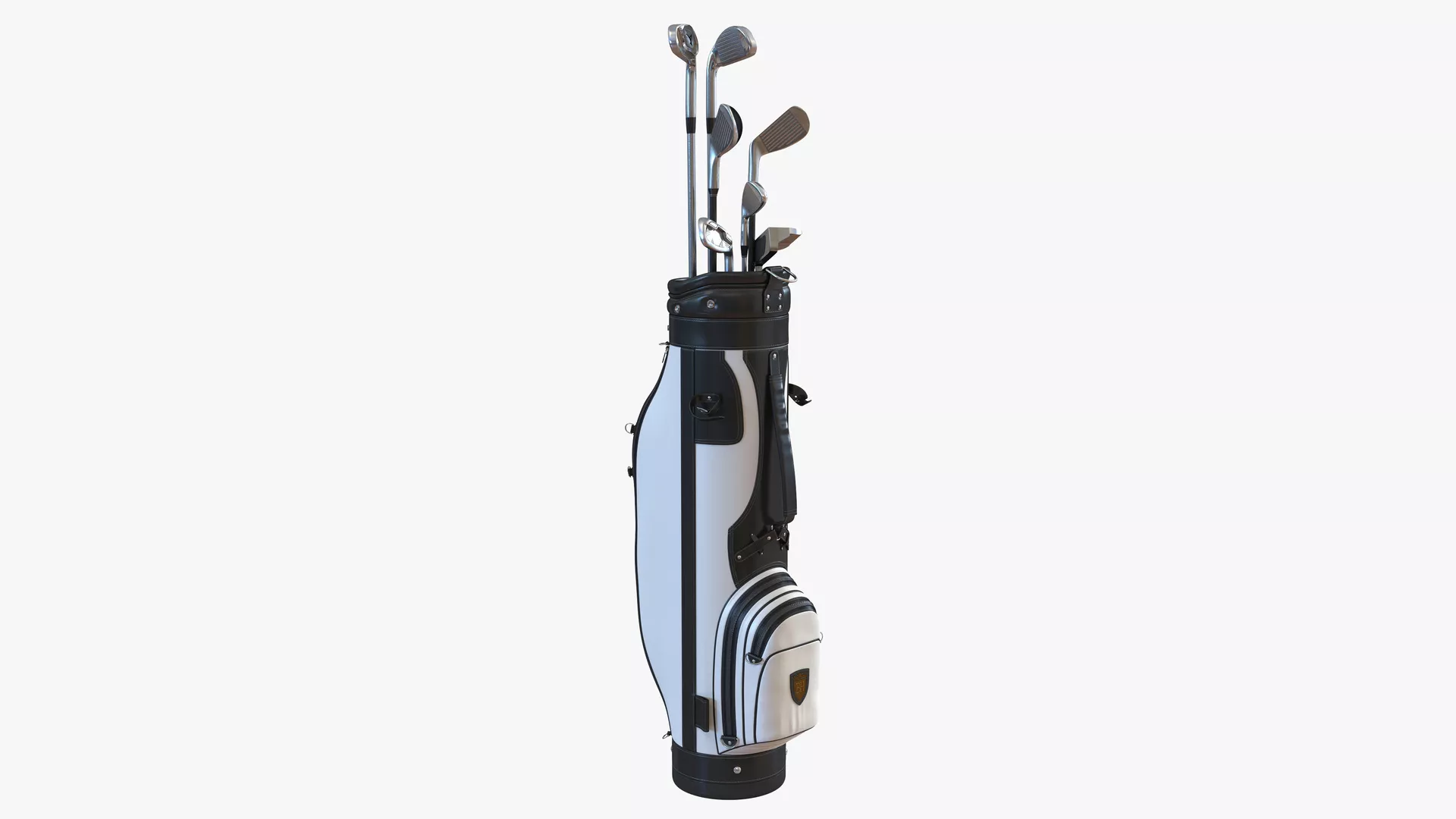 Golf Bag and Clubs 3 Black 3D model