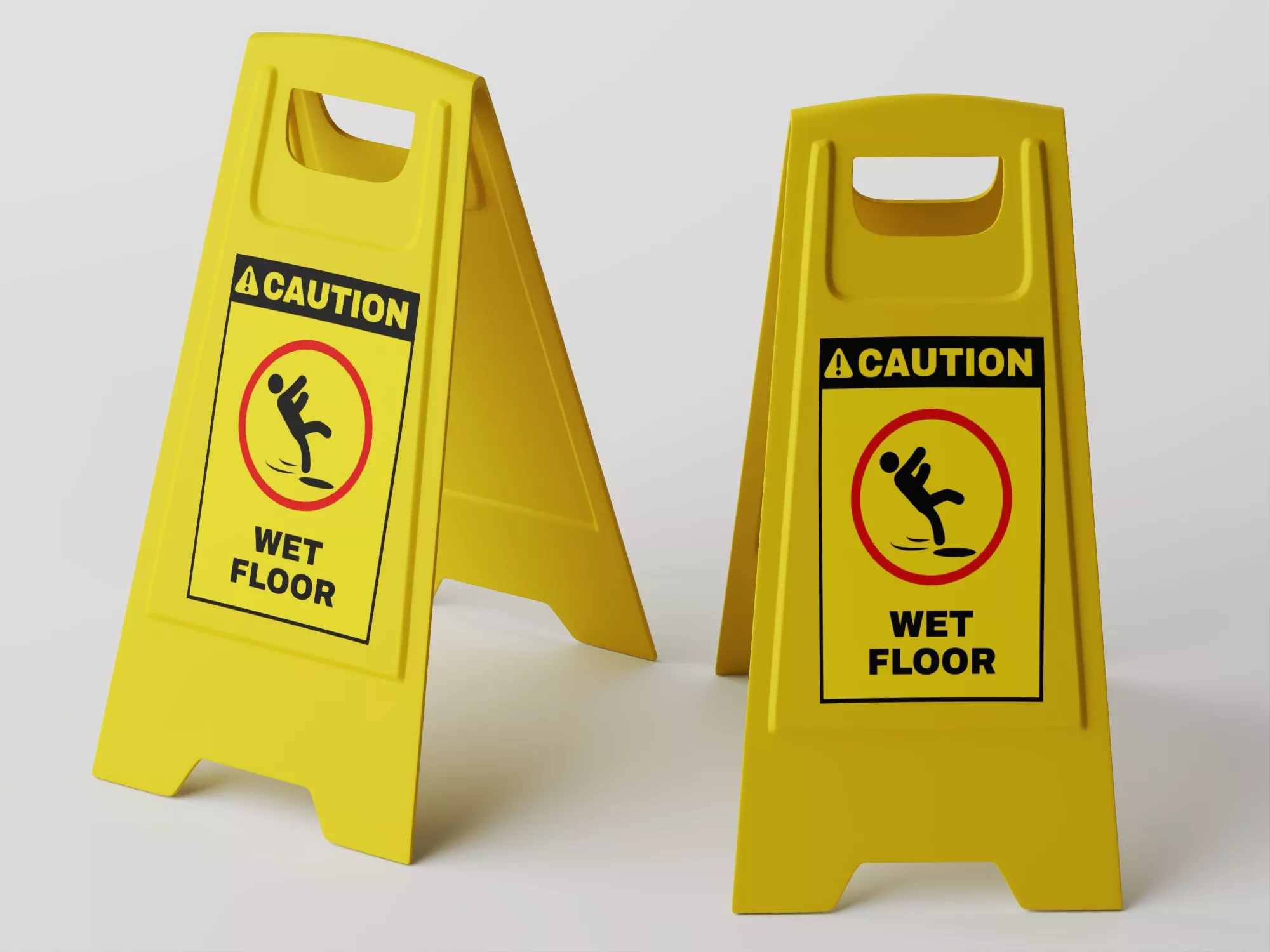 Wet Floor Warning Sign Set 3D model