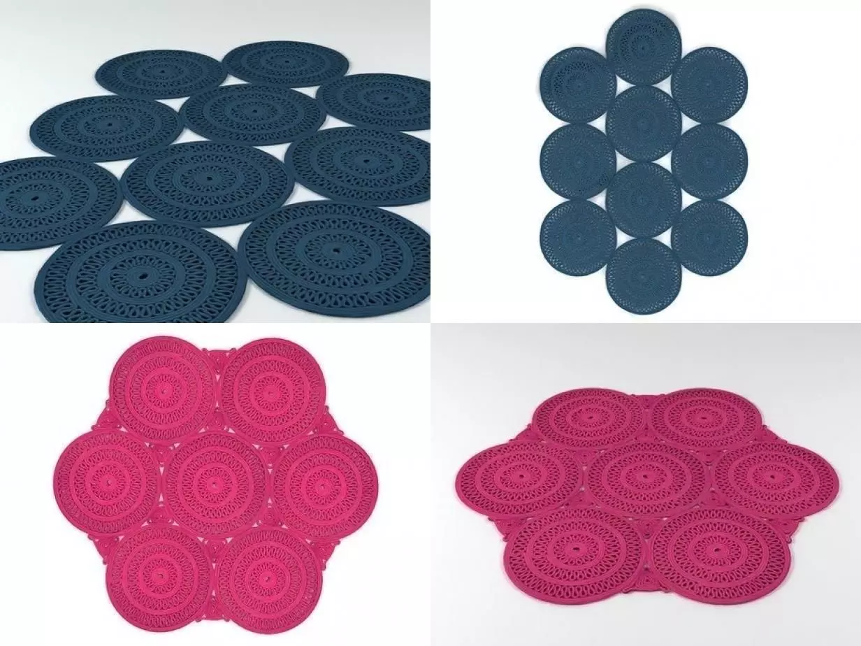 Shang crocheted placemats - 3D model_3