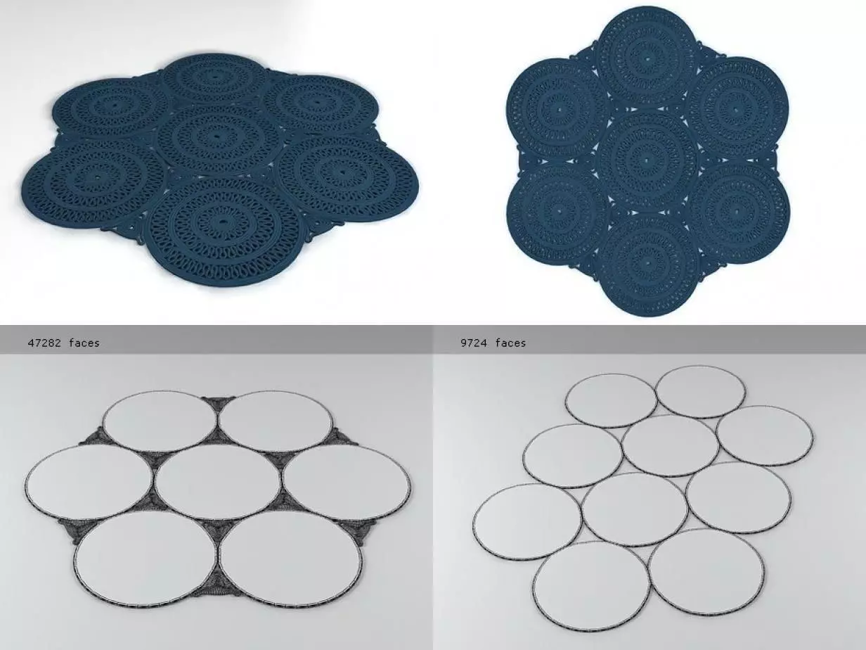 Shang crocheted placemats - 3D model_5