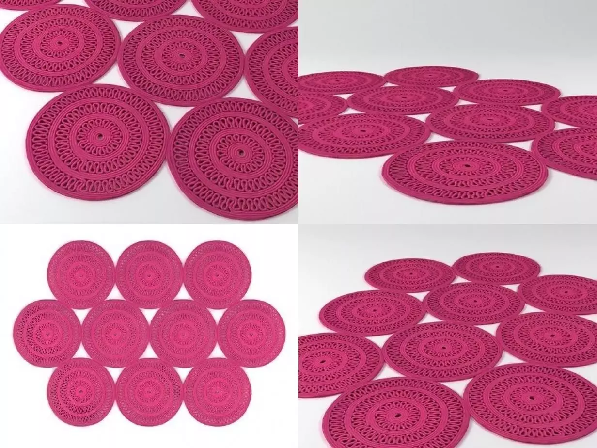 Shang crocheted placemats - 3D model_0