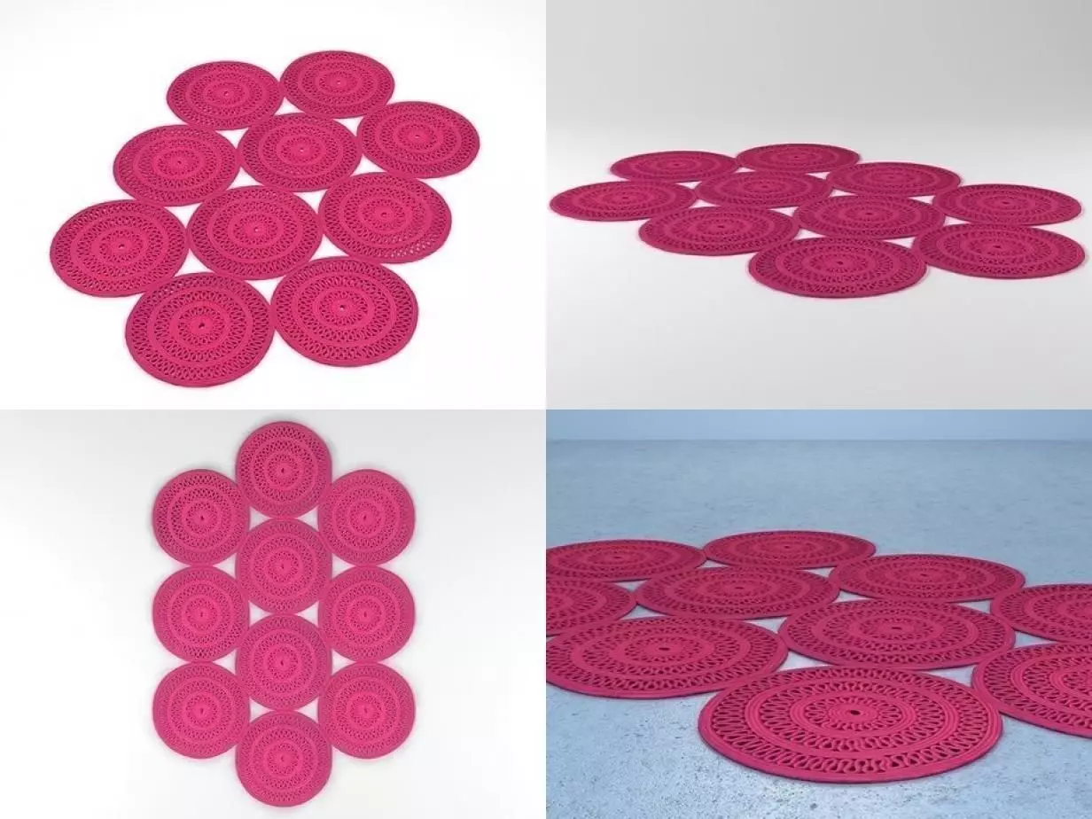 Shang crocheted placemats - 3D model_1
