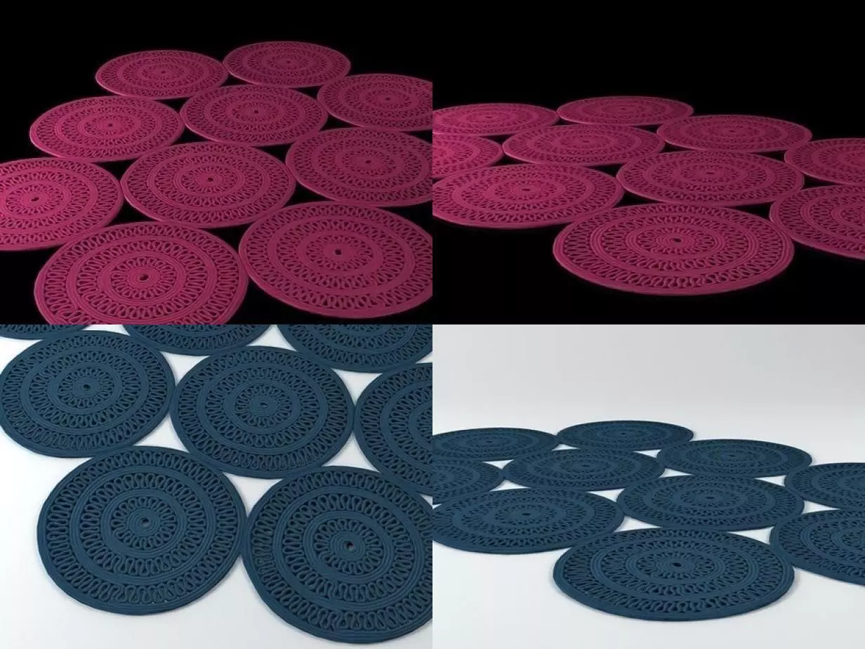 Shang crocheted placemats - 3D model_2
