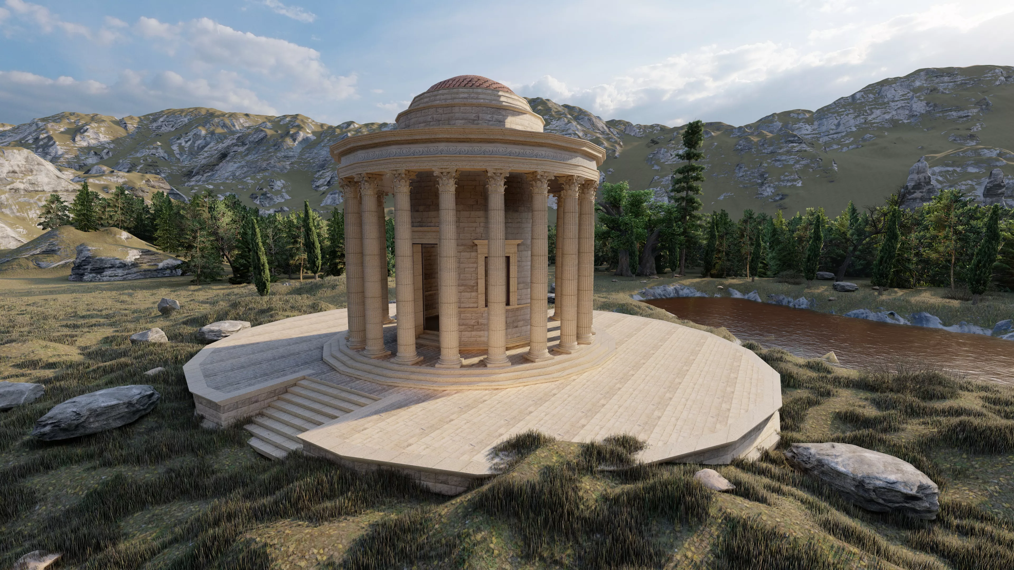 Parthenon-Historical Greek Temple 3D model