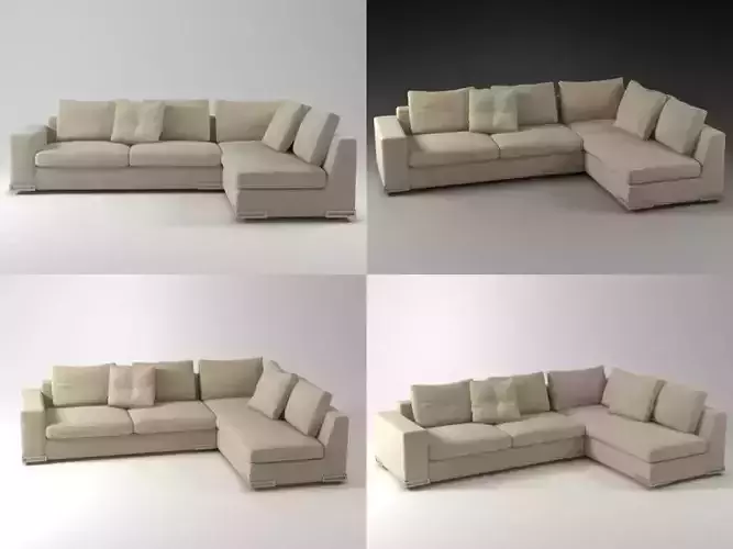 Beverly four sectional sofas 3D model
