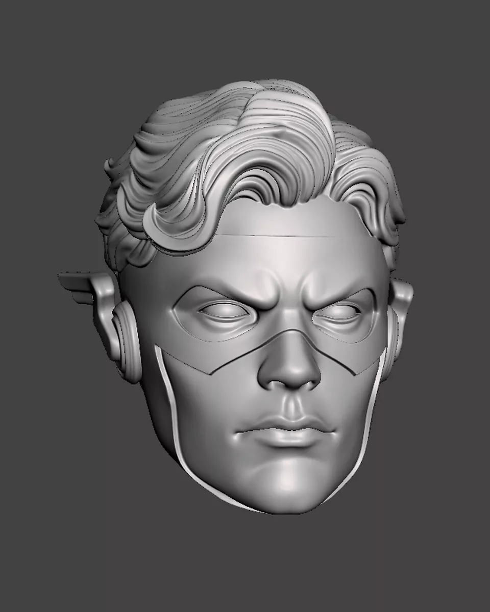 Kid Flash headsculpt head sculpt 3D print model